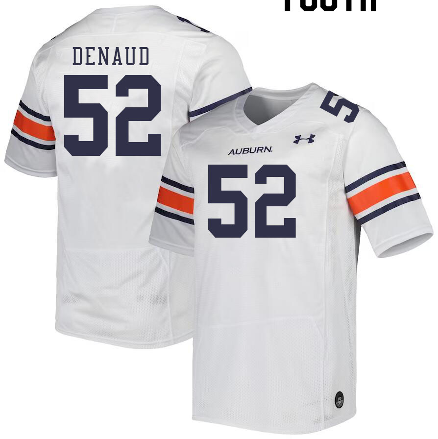 Youth Auburn Tigers #52 Wilky Denaud White 2023 College Stitched Football Jersey